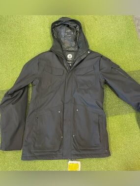 Volcom Men's Black Hooded Ski Jacket
